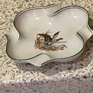 Austrian Augarten Wien porcelain trinket dish ashtray with Duck design 🥰🥰